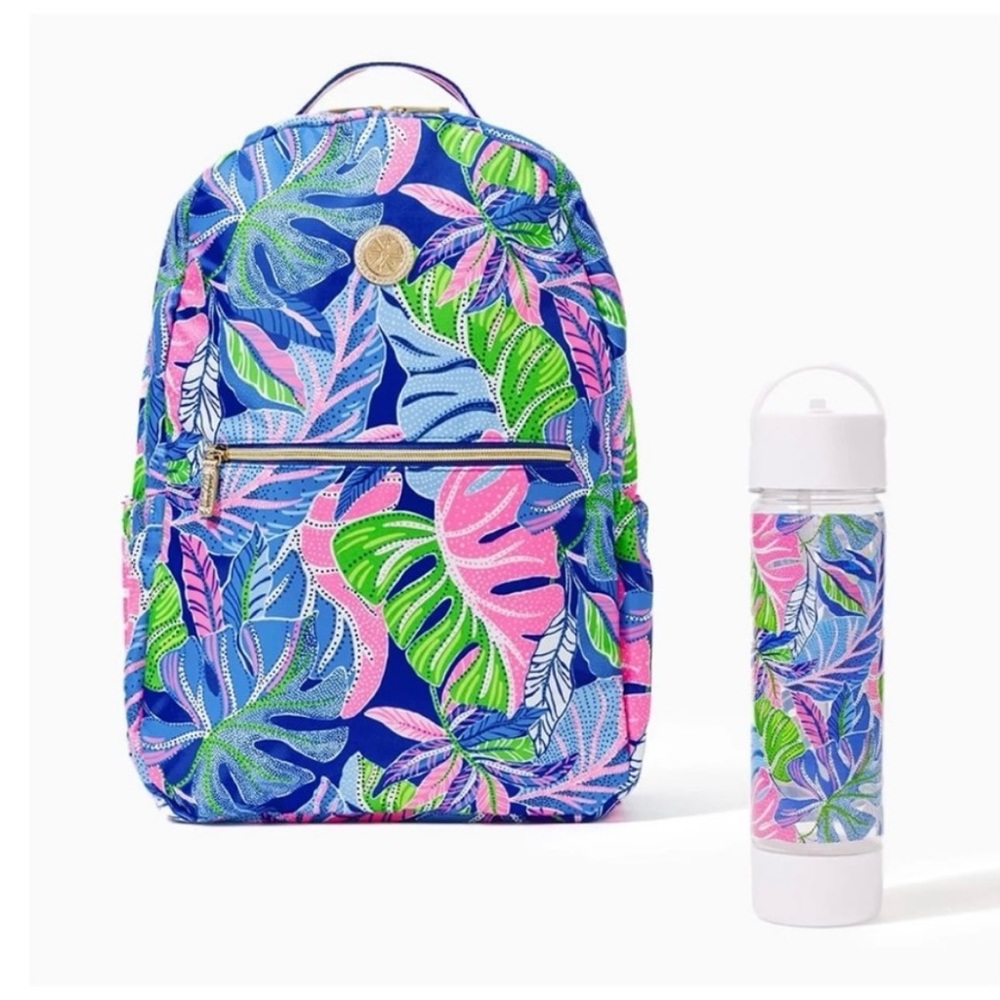 NWT Lilly backpack and water bottle